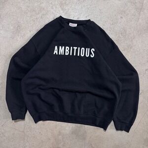 Phenomenal Ambitious Crewneck Sweatshirt Black Womens Size XL Oversized Comfy‎